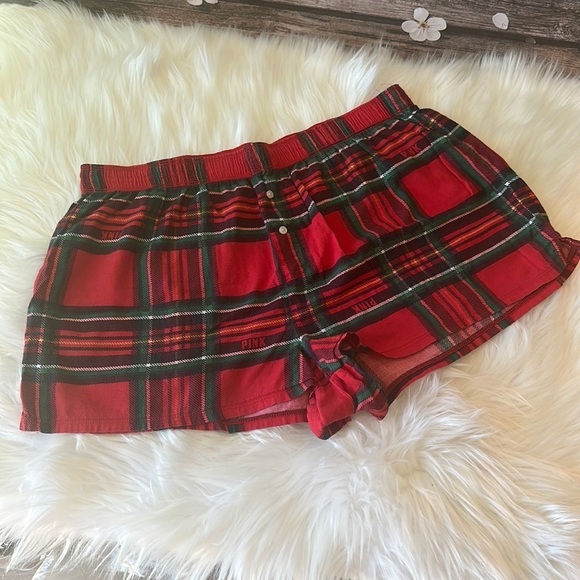 PINK Victoria's Secret Other - Pink FLANNEL BOXY PAJAMA SHORTS